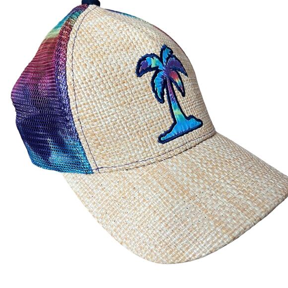 Tie Die Palm Tree Trucker Hat - Picture 6 of 6